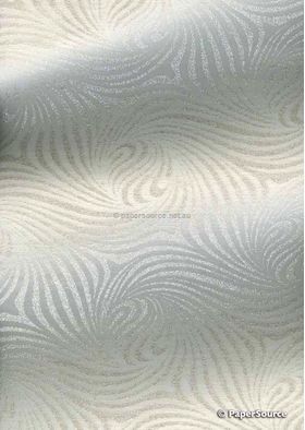 Chiffon Vortex White with Pearl Swirl Pattern Print A4 paper | PaperSource