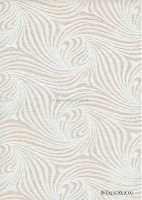 Chiffon Vortex White with Pearl Swirl Pattern Print A4 paper | PaperSource