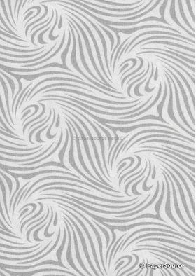 Chiffon Vortex White with Silver Swirl Pattern Print A4 paper | PaperSource