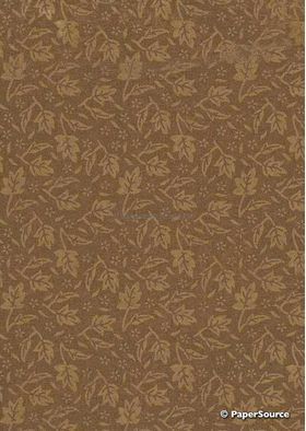 Chiffon Print | Autumn Chiffon Chocolate Brown with Brown Leaf Print, A4 | PaperSource