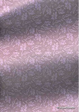 Chiffon Print | Autumn Mauve Chiffon with Light Purple Leaf Print, A4 - curled | PaperSource