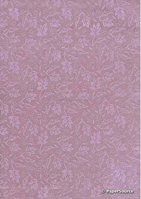 Chiffon Print | Autumn Mauve Chiffon with Light Purple Leaf Print, A4 | PaperSource