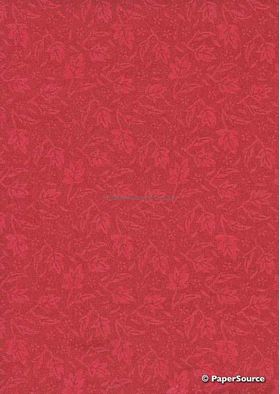 Chiffon Print | Autumn Red Chiffon with Red Leaf Print, A4 | PaperSource