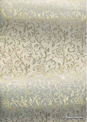 Flat Foil Espalier Champagne Chiffon with Gold foiled design, handmade recycled paper | PaperSource