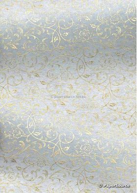 Flat Foil Espalier White Chiffon with Gold foiled design, handmade recycled paper | PaperSource