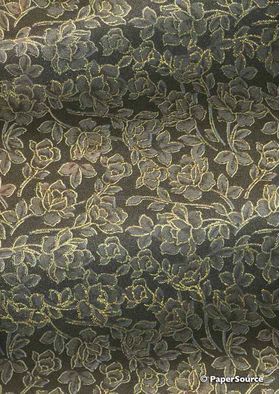 Chiffon Print | Rose Chocolate Chiffon shown on a dark background - curled | PaperSource
