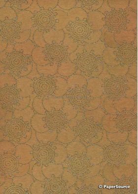 Chiffon Print | Geo Mink Brown Chiffon with Silver Glitter circle abstract pattern, A4 | PaperSource