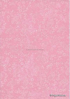 Chiffon Print | Paisley Vine Pink Chiffon with a subtle white pattern, A4 | PaperSource