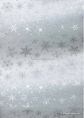 Flat Foil Snowflake | White Chiffon with Silver foiled Winter or Christmas pattern, A4 - curled | PaperSource Flat Foil Snowflake | White Chiffon with Silver foiled Winter or Christmas pattern, A4 - curled | PaperSource