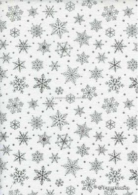 Flat Foil Snowflake | White Chiffon with Silver foiled Winter or Christmas pattern, A4 | PaperSource Flat Foil Snowflake | White Chiffon with Silver foiled Winter or Christmas pattern, A4 | PaperSource
