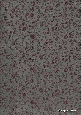 Flat Foil Aster | Gunmetal Foil on Charcoal Grey Chiffon A4 | PaperSource