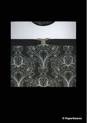 Designer Sleeve with Peacock chiffon trimmed with Diamante Buckle | PaperSource