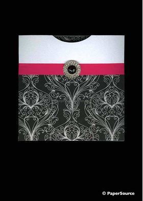 Designer Sleeve with Peacock chiffon trimmed with Diamante Trim | PaperSource