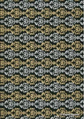 Chiffon | Regalia Black and Gold Print, 120gsm | PaperSource