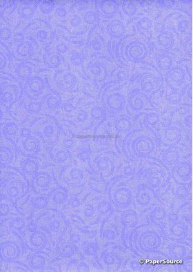 Chiffon Print | Curlique Lilac Chiffon with deeper Lilac Purple tone Swirl pattern, A4 | PaperSource
