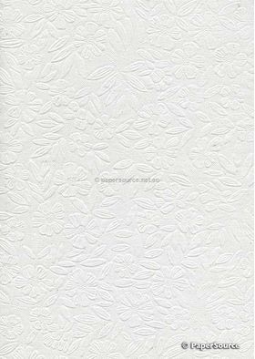 Chiffon Embossed | Primrose White with Sparkle A4 fabric paper | PaperSource