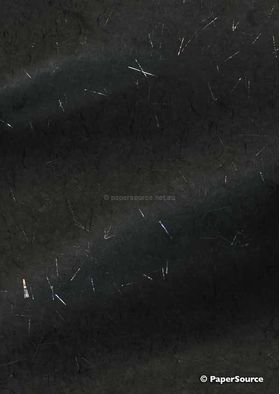 Silk Plain Lurex | Black with Silver Lurex Threads 90gsm Recycled Printable Handmade Paper | PaperSource