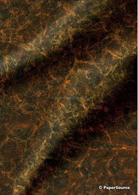 Batik Metallic - Black with Orange 120gsm Handmade Recycled Paper | PaperSource