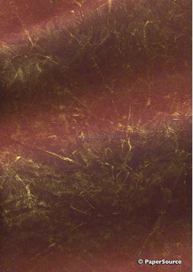 Batik Metallic - Red Brown with Gold 200gsm Handmade Recycled Paper | PaperSource