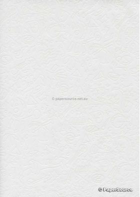 Vellum Patterned | Party, a white pattern on Transparent A4 112gsm paper. Also known as Trace, Translucent or Tracing paper, Parchment or Pergamano. | PaperSource
