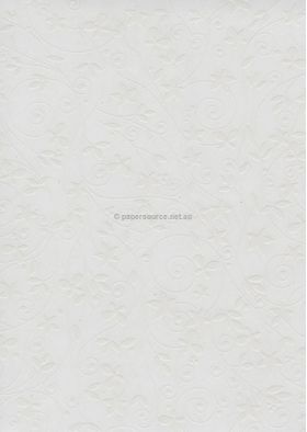 Vellum Patterned | Floral Spiral, a white pattern on Transparent A4 112gsm paper. Also known as Trace, Translucent or Tracing paper, Parchment or Pergamano. | PaperSource