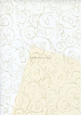 Vellum Patterned | Swirl, a gold pattern on Transparent A4 112gsm paper. Also known as Trace, Translucent or Tracing paper, Parchment or Pergamano. | PaperSource