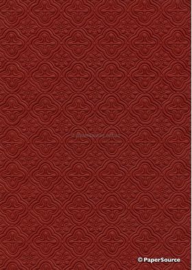 Embossed Quatrefoil Maroon Matte A4 Handmade, Recycled paper | PaperSource