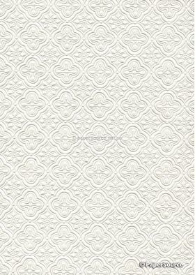 Embossed Quatrefoil Off White Matte A4 Handmade, Recycled paper | PaperSource Embossed Quatrefoil Off White Matte A4 Handmade, Recycled paper | PaperSource