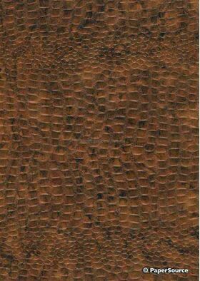 Leather Cobra Batik Brown No. 10 Embossed Faux Leather Handmade Recycled paper | PaperSource