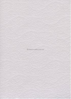 Embossed Espalier White Pearlescent A4 recycled paper | PaperSource