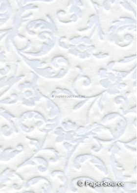 Embossed Florentine Light Blue, Reverse of sheet, Detail view | PaperSource