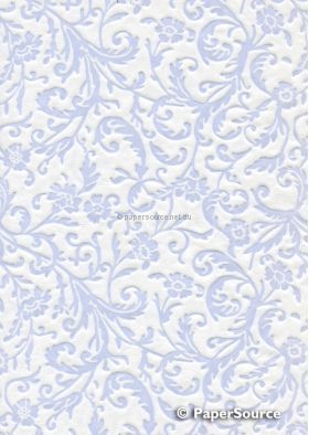 Embossed Florentine Light Blue, Matte Letterpress, handmade recycled paper | PaperSource