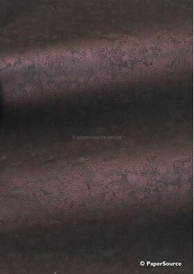 Embossed Classic Rose | Port Wine Pearlescent A4 120gsm paper-curled | PaperSource Embossed Classic Rose | Port Wine Pearlescent A4 120gsm paper-curled | PaperSource