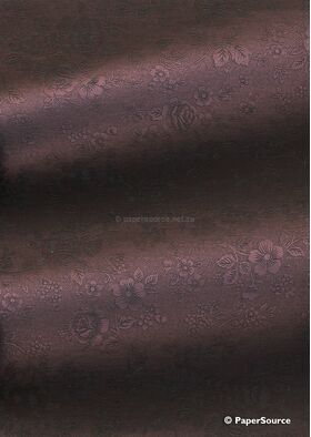 Embossed | Vintage Rose | Port Wine Pearlescent A4 120gsm paper-curled | PaperSource