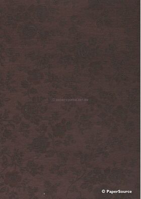 Embossed Vintage Rose | Port Wine Pearlescent A4 120gsm back of sheet | PaperSource