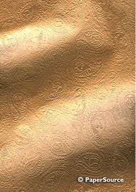 Embossed Foil Paisley Copper A4 handmade recycled paper | PaperSource