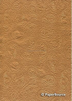 Embossed Foil Paisley Copper A4 handmade recycled paper | PaperSource