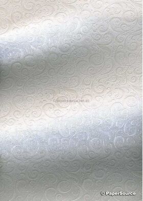 Patterned Bella | Pearl swirly pattern on A4 pearl handmade recycled 130gsm paper | PaperSource