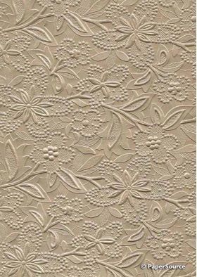 CLEARANCE Embossed Bloom Mink Pearlescent A4 handmade recycled paper | PaperSource