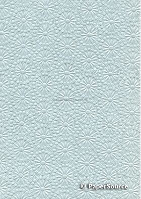 Embossed Daisy Circles Pastel Blue Pearlescent A4 handmade, recycled paper | PaperSource
