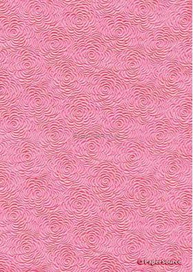 Embossed Floret Pink Matte A4 handmade recycled paper