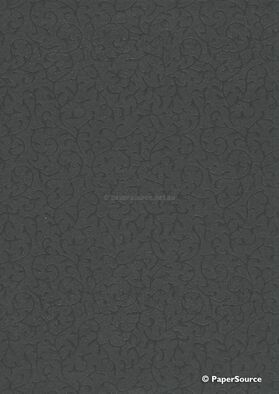 Embossed Rococo Onyx Black Pearlescent A4 120gsm paper | PaperSource