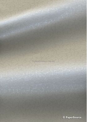 Embossed | Rococo Silver Grey Pearlescent 120gsm A4 paper curled | PaperSource