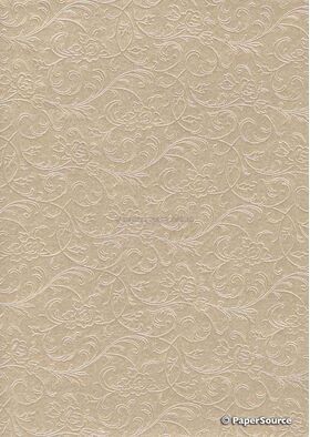 Embossed Espalier Champagne Pearlescent A4 handmade, recycled 1-sided coloured paper | PaperSource