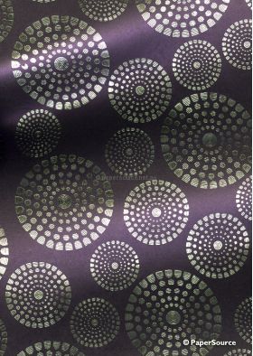 CLEARANCE Flat Foil Crop Circle Violet B Pearlescent Cotton with Silver foil, handmade recycled paper | PaperSource