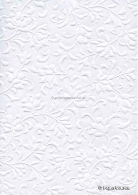Embossed Gardenia White Matte A4 handmade recycled paper | PaperSource