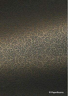 Embossed Fretwork Antique Gold Metallic A4 120gsm paper - Detail view | PaperSource