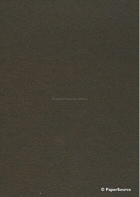Embossed Fretwork Antique Gold Metallic 120gsm Paper showing back of sheet | PaperSource