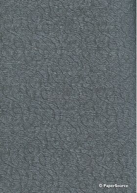 Embossed Fretwork Antique Silver Metallic 120gsm Paper-detail | PaperSource