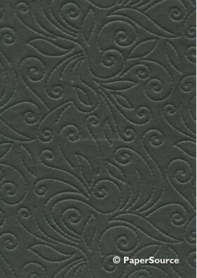 Embossed Stitched Black Pearlescent A4 handmade recycled paper | PaperSource